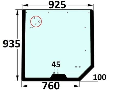 Szyba tylna do ciągnika Renault, Claas Ares, Arion, Atles 0011014930