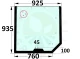 Szyba tylna do ciągnika Renault, Claas Ares, Arion, Atles 0011014930
