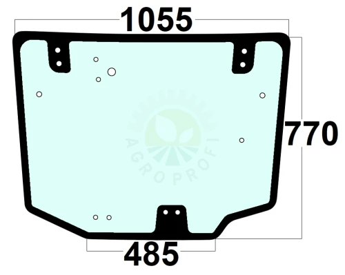 Szyba tylna do ciągnika Claas, Renault 0022353220