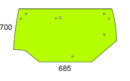 Szyba tylna do ciągnika Fendt - 334810050010