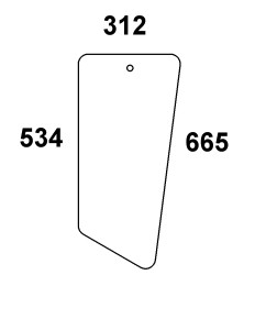 szyba przednia dolna do ciągnika Case - 1535307C1