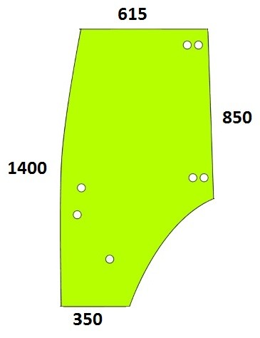 Szyba drzwi lewe do ciągnika Fendt - 210812030040