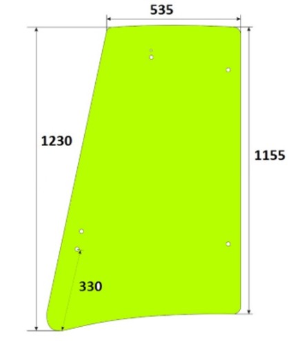 Szyba boczna lewa koparko-ładowarka JCB 827/80269