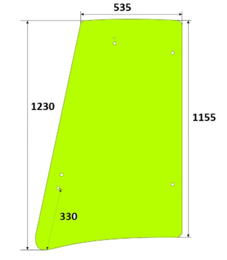 Szyba boczna lewa koparko-ładowarka JCB 827/80269