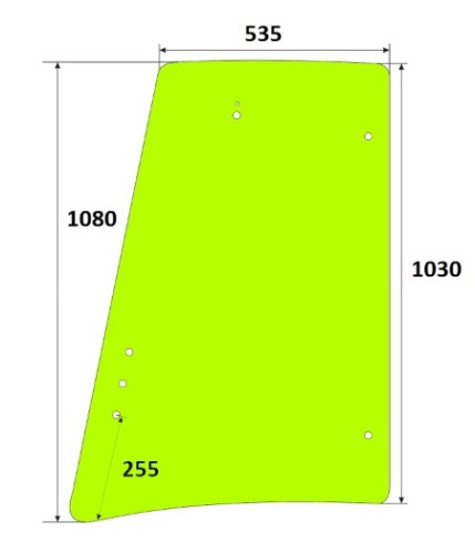 Szyba boczna prawa koparko-ładowarka JCB 827/80249