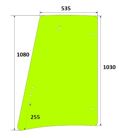 Szyba boczna prawa koparko-ładowarka JCB 827/80249