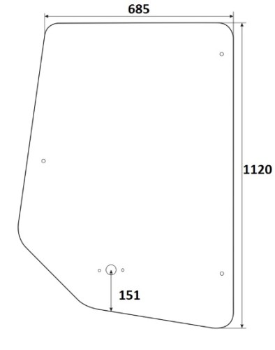 Szyba drzwi CAT - 8Y-7291, 8Y-7290, 1228999