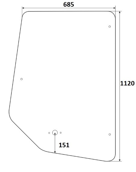 Szyba drzwi CAT - 8Y-7291, 8Y-7290, 1228999