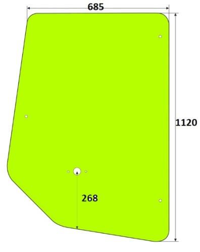 Szyba drzwi górna koparko-ładowarka CAT 164-1066, 164-1067