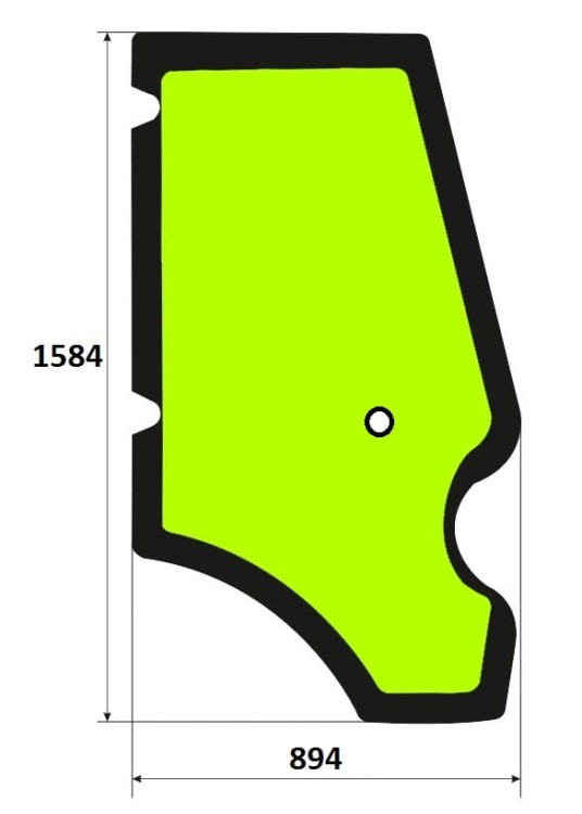 Szyba drzwi prawe  koparko-ładowarka JCB 827/80144