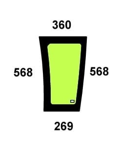 Szyba przednia dolna prawa do ciągnika Fendt - 816810040070