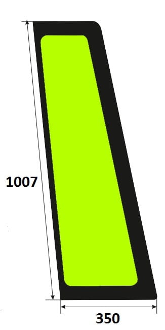 Szyba drzwi prawa stała koparko-ładowarka Case E48358, R52886