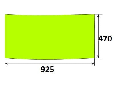 Szyba tylna dolna koparko-ładowarka Case E48354