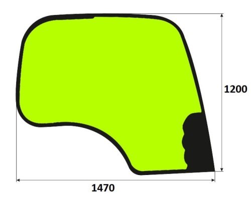 Szyba boczna prawa koparka gąsienicowa, kołowa JCB 827/80217
