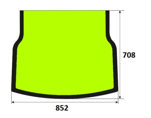 Szyba przednia dolna minikoparka JCB 827/80347