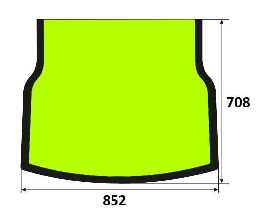Szyba przednia dolna minikoparka JCB 827/80347