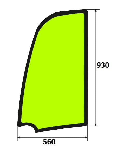 Szyba drzwi górna minikoparka JCB 827/80292