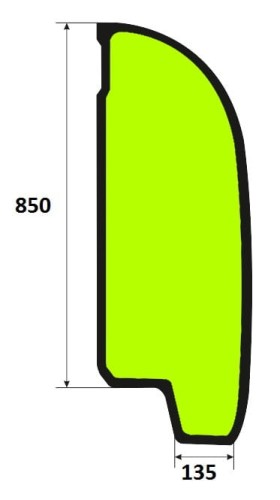 Szyba boczna lewa minikoparka JCB 827/80445