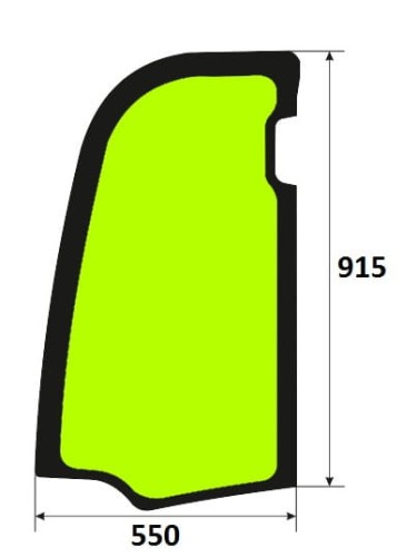 Szyba drzwi górna minikoparka JCB 827/80397