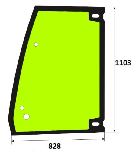 Szyba drzwi górna lewa koparko-ładowarka Volvo 11202442 15006402