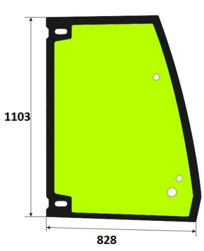 Szyba drzwi górna prawa koparko-ładowarka Volvo 15006378, 11202463