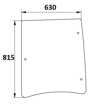 szyba boczna lewa do ciągnika Farmer
