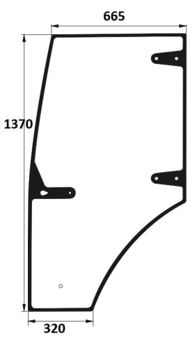 Szyba drzwi lewe do ciągnika Farmer