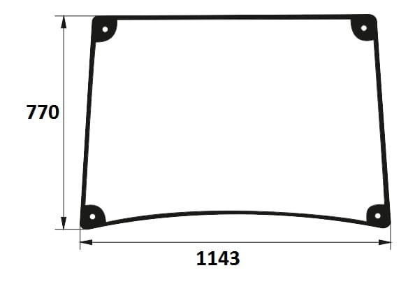 Szyba przednia do ciągnika Farmtrac 28SZHPGF