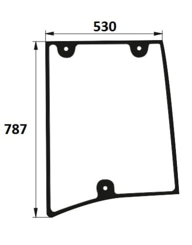 Szyba boczna lewa do ciągnika Farmtrac PODKAB000005