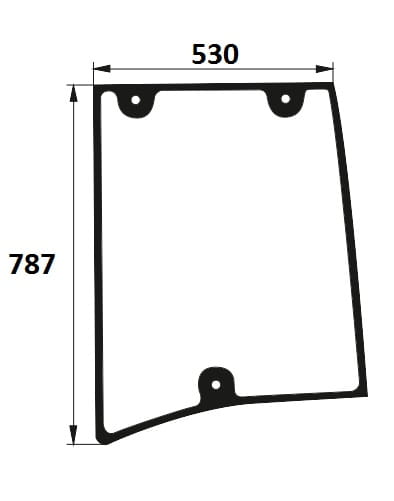 Szyba boczna lewa do ciągnika Farmtrac PODKAB000005