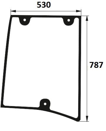 Szyba boczna prawa do ciągnika Farmtrac PODKAB000006