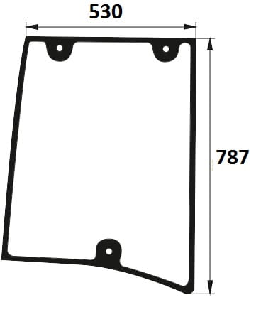 Szyba boczna prawa do ciągnika Farmtrac PODKAB000006