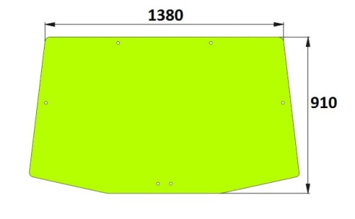 Szyba tylna do ciągnika John Deere R127903, R537492, R564764