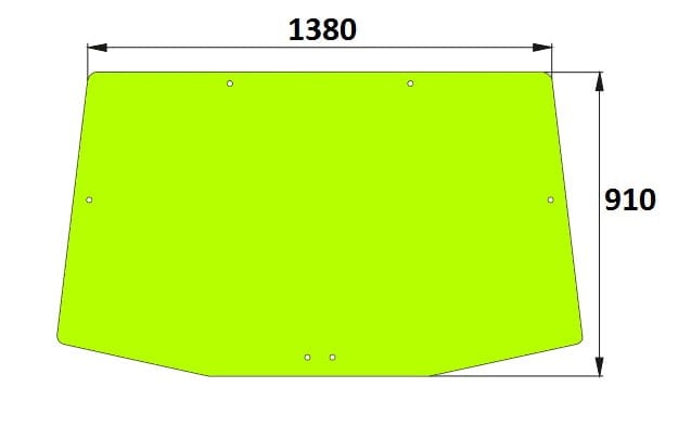 Szyba tylna do ciągnika John Deere R127903, R537492, R564764