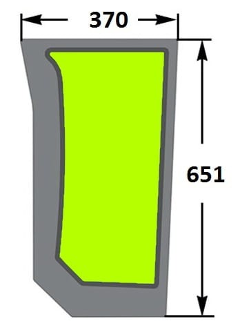 szyba  przednia dolna prawa do ciągnika New Holland - 82011532