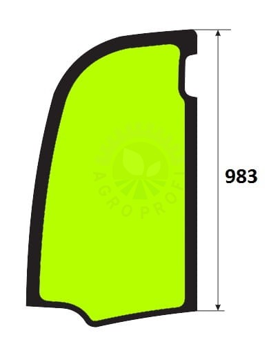 Szyba drzwi górna minikoparka JCB 827/80380