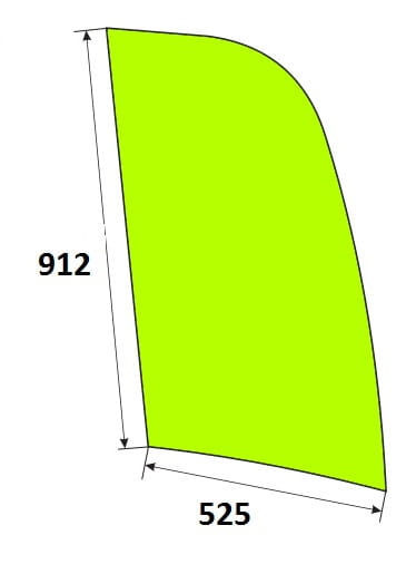 Szyba boczna prawa stała minikoparka JCB 827/80314, 332/G0015, 827/80087