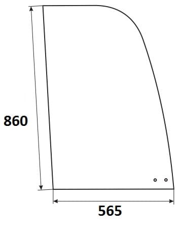 Szyba boczna prawa przednia przesuwna minikoparka JCB 331/31222, 332/G0503