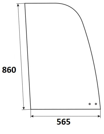 Szyba boczna prawa przednia przesuwna minikoparka JCB 331/31222, 332/G0503