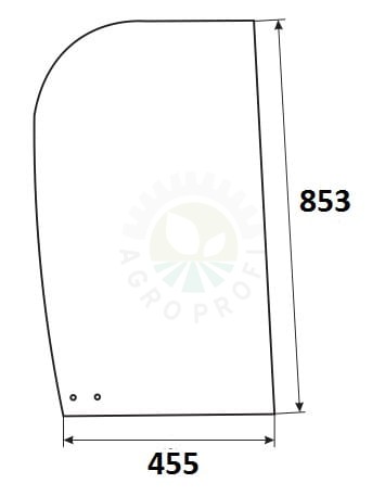 Szyba boczna prawa przesuwna tylna minikoparka JCB 927/20045, 332/G0505