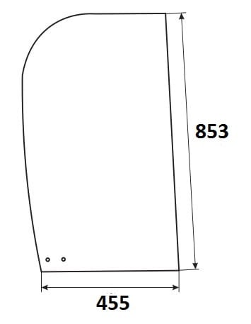 Szyba boczna prawa przesuwna tylna minikoparka JCB 927/20045, 332/G0505
