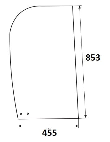 Szyba boczna prawa przesuwna tylna minikoparka JCB 927/20045, 332/G0505