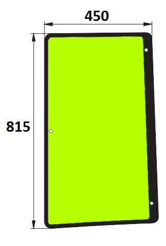 szyba boczna lewa do ciągnika John Deere R96194