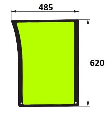 Szyba przednia dolna prawa do ciągnika John Deere R96195