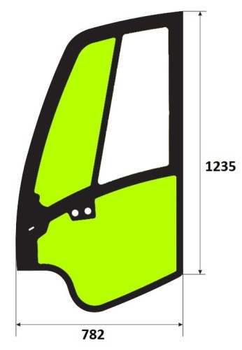 Szyba drzwi lewe minikoparka JCB 827/80235 82780235