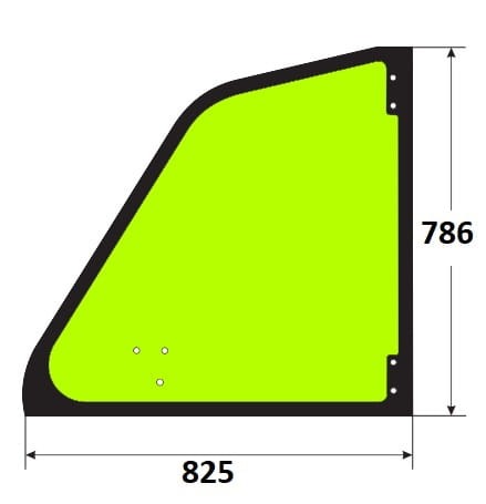 Szyba drzwi górna ładowarka teleskopowa MERLO 053429