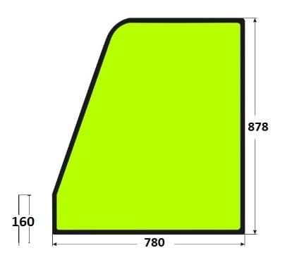Szyba drzwi górna lewa ładowarka teleskopowa JCB 82720471, 827/20471