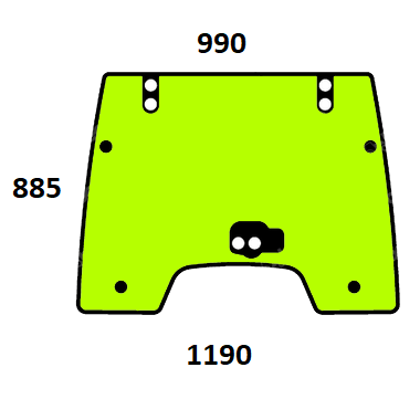 Szyba przednia do ciągnika Landini, McCormick 3674692M6, 3674692M2