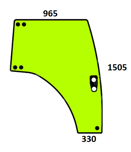 Szyba drzwi prawe do ciągnika Landini, McCormick 4218158M2