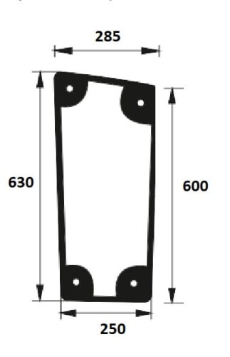 Szyba przednia dolna lewa do ciągnika Farmtrac PODKAB000007